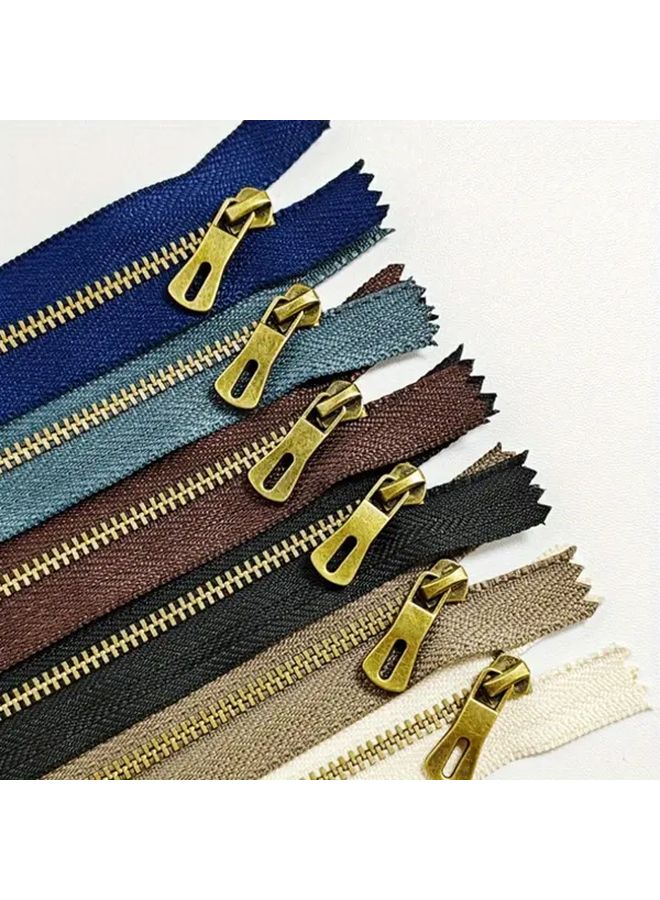 سحاب معدني كاكي بطول 20 سم مع مقابض ذهبية للملابس والحقائب ومشاريع الخياطة DIY - Image 2